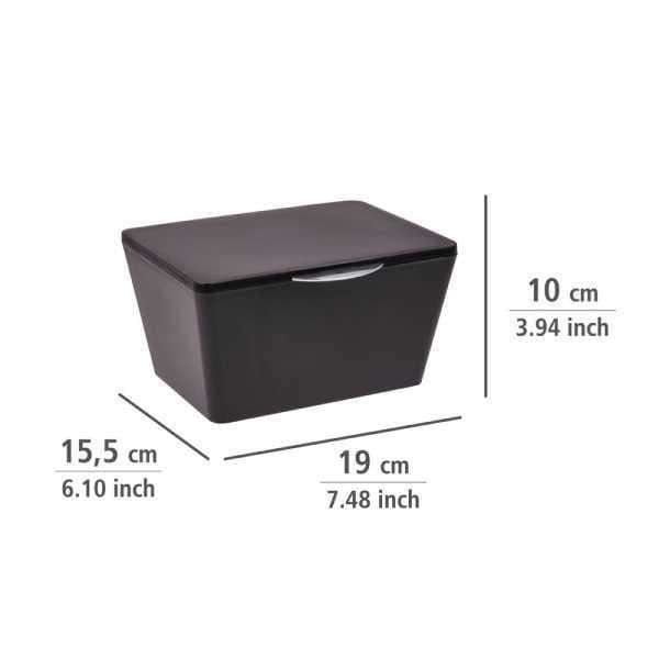 Förvaringskorg - Brasil - Box med lock - Plast (PET) - 19 x 10 x 15,5 cm - Svart