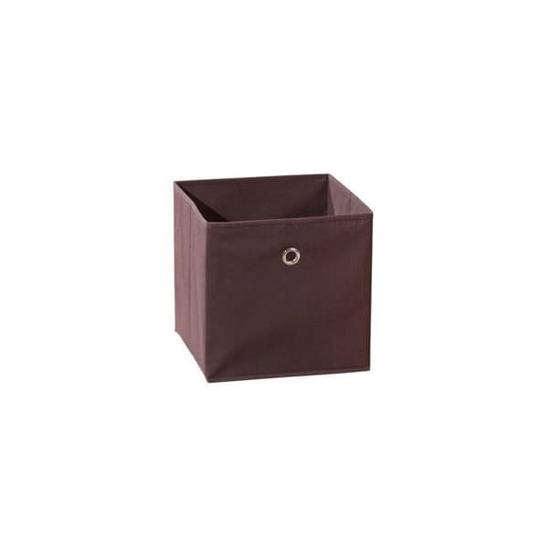 Fällbar förvaringslåda - Winny - Tyg - Brun - 31x31x31 cm - Med metallring