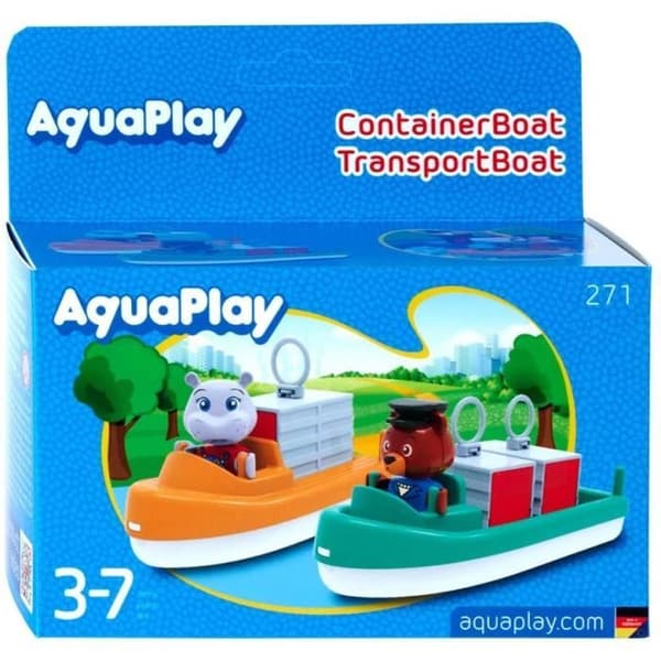 Barnleksak - AQUAPLAY - AquaPlay Container- & Transportboot - Flerfärgad - Orange - Plast