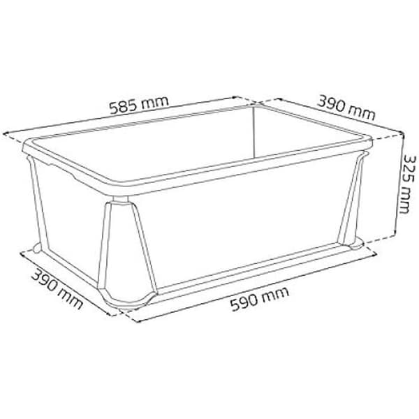 Förvaringslåda - KEEEPER - Luis - 59 x 39 x 32 cm - 64 l - Transparent