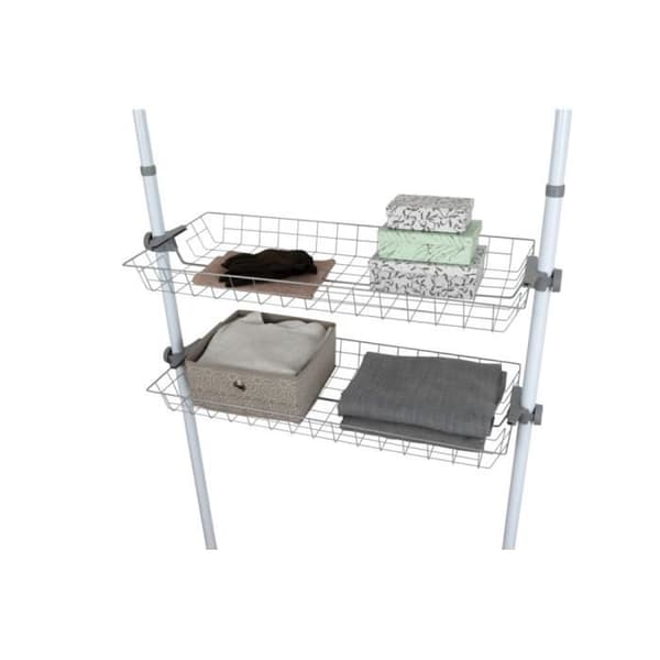 Förvaringskorg - WENKO - Herkules - Set om 2 - Metall - 94x8x38 cm - Vit