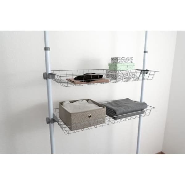 Förvaringskorg - WENKO - Herkules - Set om 2 - Metall - 94x8x38 cm - Vit