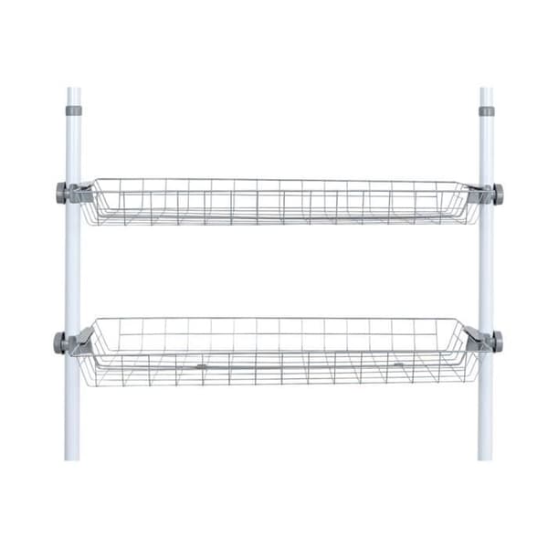 Förvaringskorg - WENKO - Herkules - Set om 2 - Metall - 94x8x38 cm - Vit