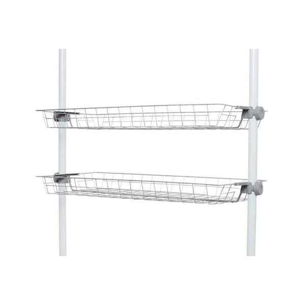 Förvaringskorg - WENKO - Herkules - Set om 2 - Metall - 94x8x38 cm - Vit