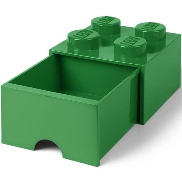 LEGO 40051734 Lego stapelbar förvaringslåda i tegelsten 4 dubbar 1 låda Plast Grön H18 x 25 x 25 cm