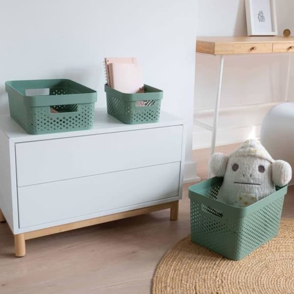 Curver Förvaringsboxar 4 st med lock 11L+17L Grön
