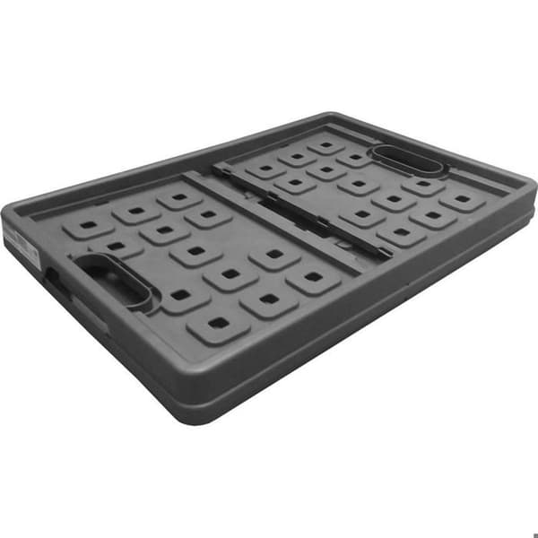 Fällbar transportlåda - Robust plast - 46 liter - Gråsvart - 54x38x26,5 cm - Fällbar