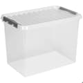 Miniatyrbild 2 av 5: Transparent plastlåda (H)420x(L)600x(l)400mm grå stängning (SUNWARE QLINE Box 72L)