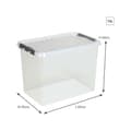 Miniatyrbild 1 av 5: Transparent plastlåda (H)420x(L)600x(l)400mm grå stängning (SUNWARE QLINE Box 72L)