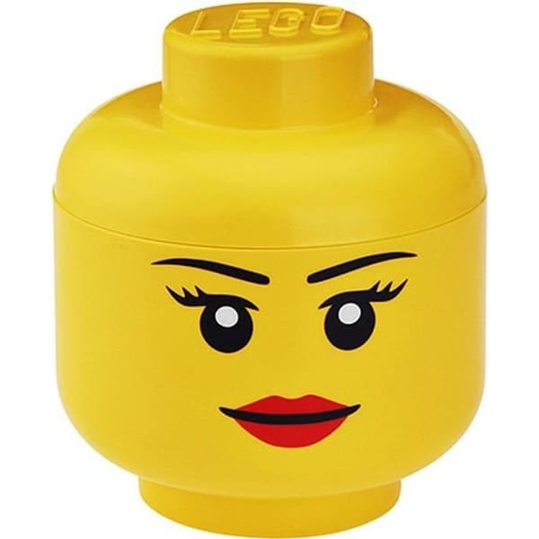Förvaringslåda - LEGO - 40321725 - Stapelbart huvud - Gul - Stor modell - D24 x H27,1 cm