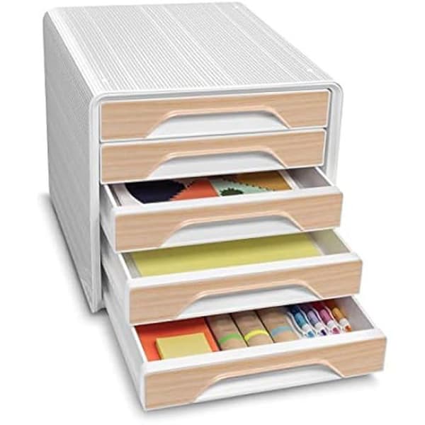 Klassificeringslåda - CEP - Organisatormodul - 5 lådor - Dokumentförvaring - Vit bok