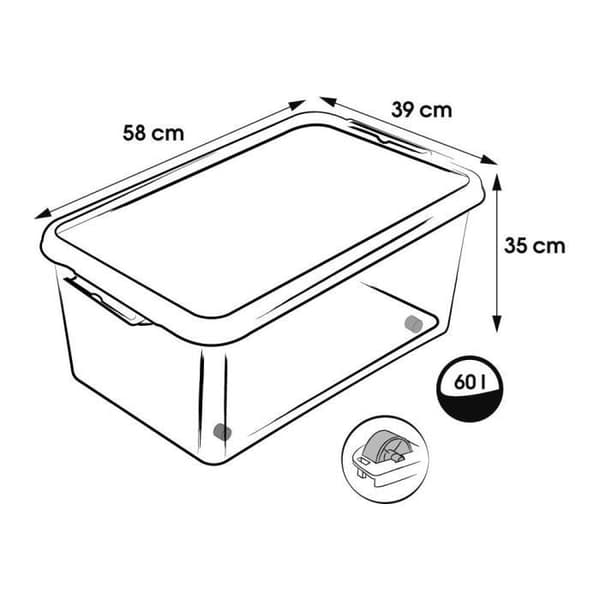Förvaringslåda - KEEEPER - LARS Clipbox - 60L - Transparent