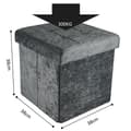 Miniatyrbild 3 av 4: Förvaringsbox pall - INTIRILIFE - 38x38x38 cm - Grå sammet - Modern design - Multifunktionell