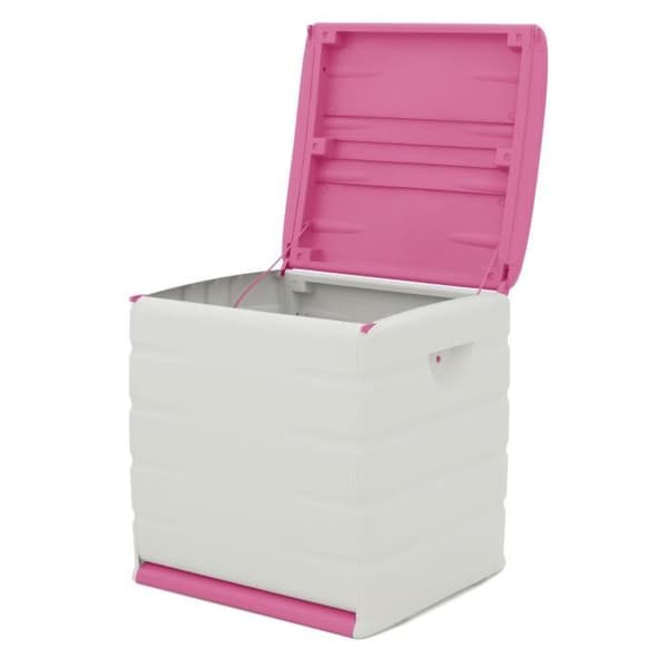 PLASTIKEN Space Saver förvaringslåda med hjul och hänglås - Kapacitet 190 L - Fuchsia färg