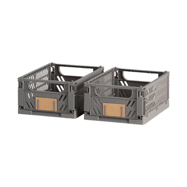 Set med stapelbara förvaringslådor Mörkgrå 25 x 16,5 x 10 cm