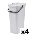 Miniatyrbild 1 av 2: Avfallsbehållare Återvinning Tontarelli Moda Vit 38 L (4 antal)