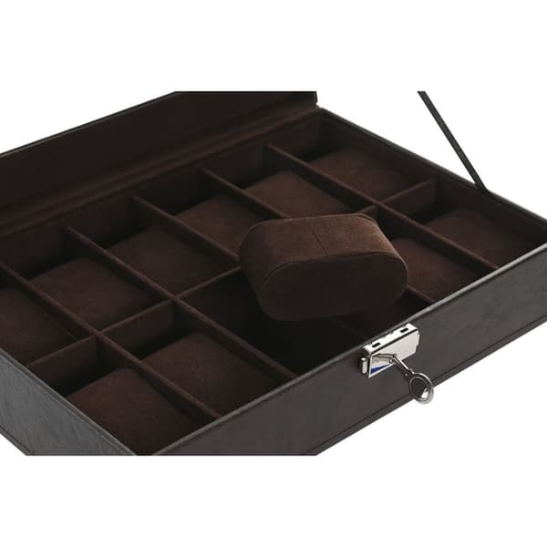 Smyckeskrin Home ESPRIT Mörkbrun Polyuretan Glas Stål Trä MDF 30 x 20 x 8 cm