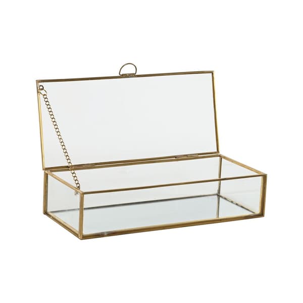 Smykkeskrin Home ESPRIT Gylden Metal Krystal 23 X 10 X 5,5 cm