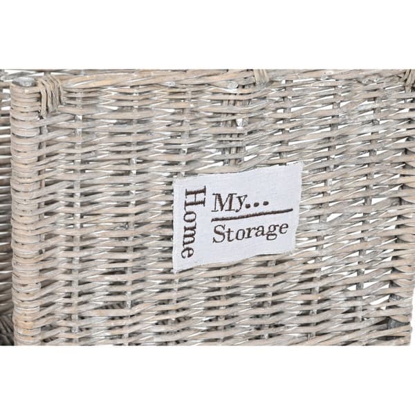 Brændeholder Home ESPRIT Natur flet 47 x 35 x 54 cm