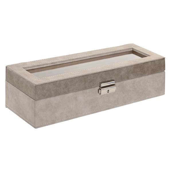 Smykkeskrin Home ESPRIT Grå Mørkegrå Polyuretan Træ MDF 30 x 10 x 8 cm