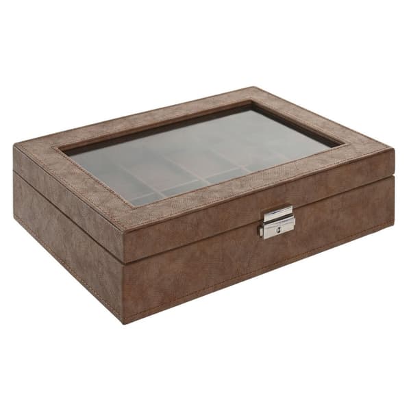 Smykkeskrin Home ESPRIT Brun Polyuretan Krystal Træ MDF 30 x 20 x 8 cm