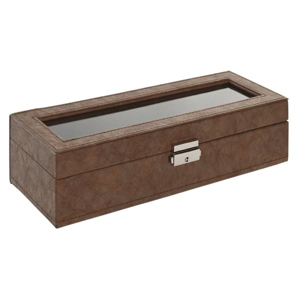 Smykkeskrin Home ESPRIT Brun Polyuretan Krystal Træ MDF 30 x 10 x 8 cm