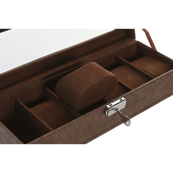 Smykkeskrin Home ESPRIT Brun Polyuretan Krystal Træ MDF 30 x 10 x 8 cm