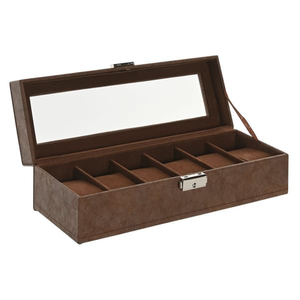 Smykkeskrin Home ESPRIT Brun Polyuretan Krystal Træ MDF 30 x 10 x 8 cm