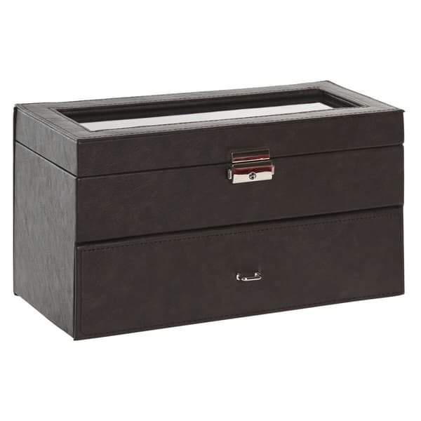 Smykkeskrin Home ESPRIT Brun Polyuretan Krystal Træ MDF 27,5 x 11 x 15 cm