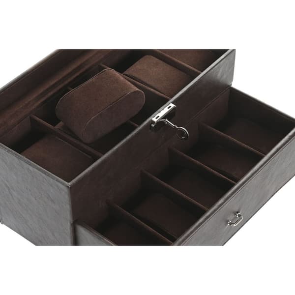 Smykkeskrin Home ESPRIT Brun Polyuretan Krystal Træ MDF 27,5 x 11 x 15 cm