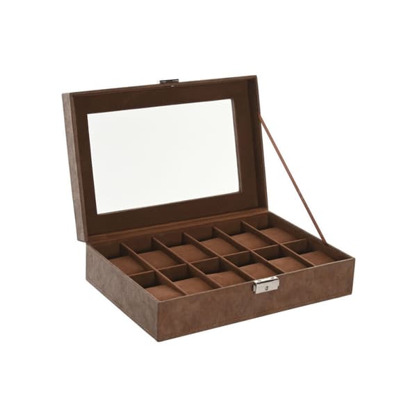 Smykkeskrin Home ESPRIT Brun Polyuretan Krystal Træ MDF 30 x 20 x 8 cm
