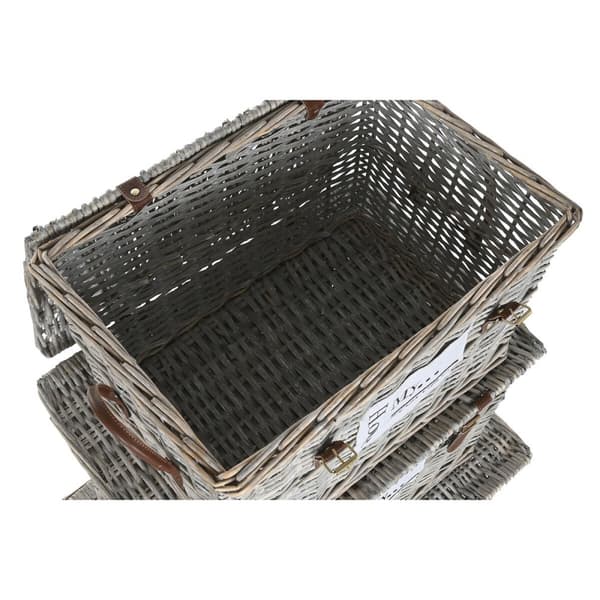 Arkkusetti Home ESPRIT Luonnollinen korihuonekalut 67 x 45 x 46 cm