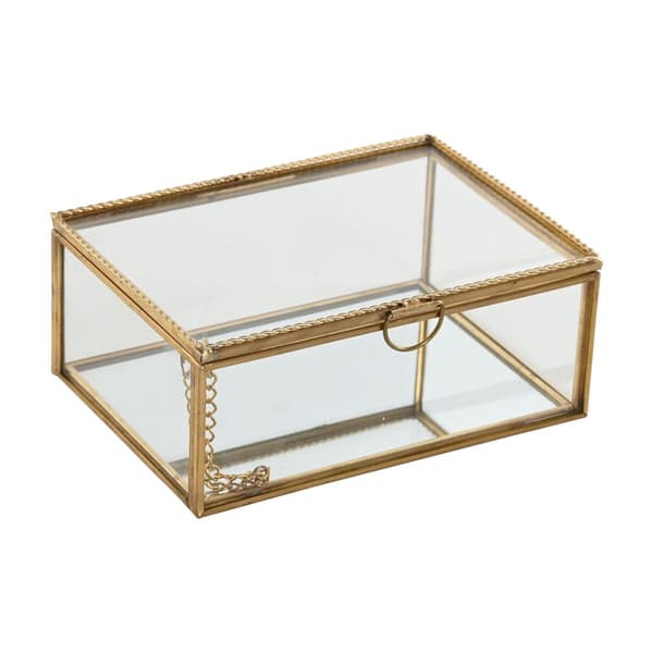Smykkeskrin Home ESPRIT Gylden Metal Krystal 14 X 10,3 X 5,8 cm