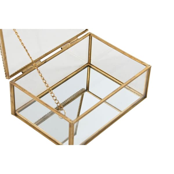 Smykkeskrin Home ESPRIT Gylden Metal Krystal 14 X 10,3 X 5,8 cm