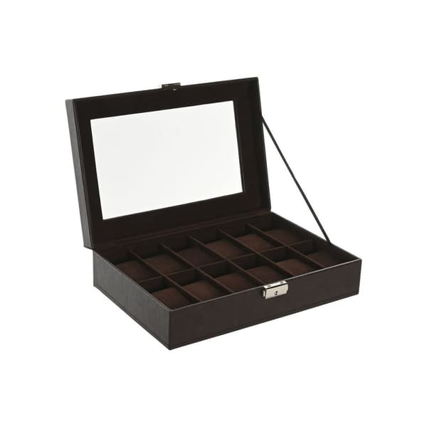 Smykkeskrin Home ESPRIT Mørkebrun Polyuretan Krystal Stål Træ MDF 30 x 20 x 8 cm