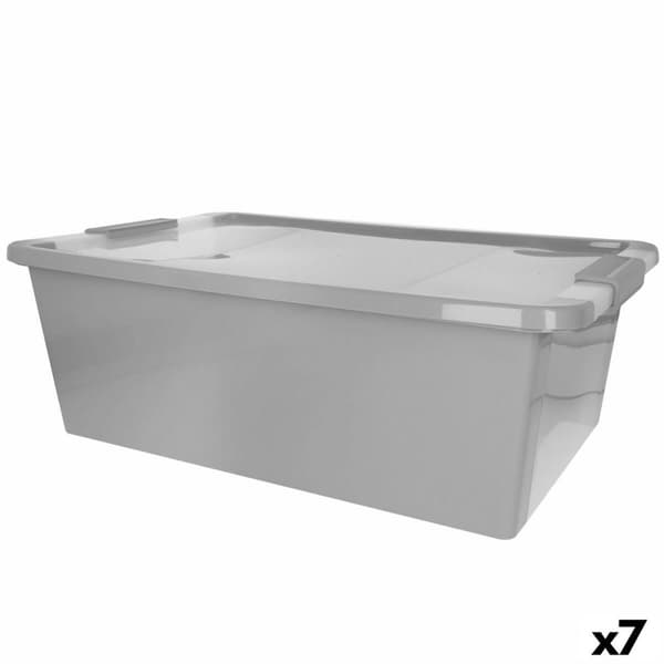 Opbevaringsboks Curver Grå Plastik 26 L 55 x 19 x 35 cm (7 enheder)