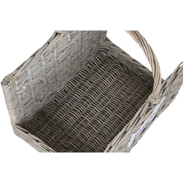 Vedstativ Home ESPRIT Naturell flettet 47 x 35 x 54 cm