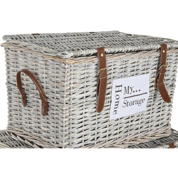 Kistesett Home ESPRIT Naturell flettet 67 x 45 x 46 cm