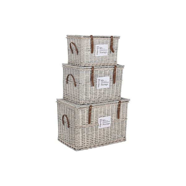 Kistesett Home ESPRIT Naturell flettet 67 x 45 x 46 cm