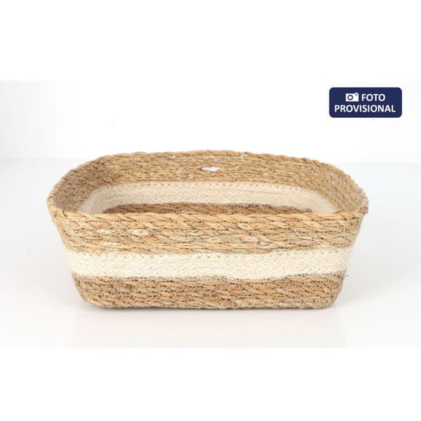 Oppbevaringsboks Privilege flettet Kvadrat 27 x 27 x 9 cm (8 enheter)