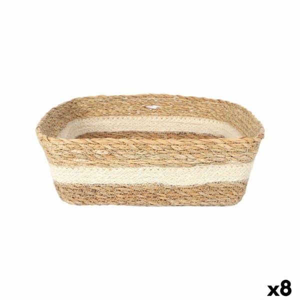 Oppbevaringsboks Privilege flettet Kvadrat 27 x 27 x 9 cm (8 enheter)