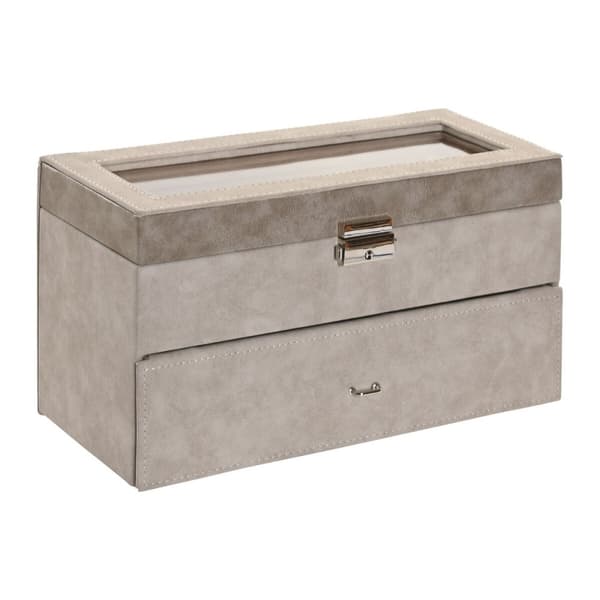 Smykkeskrin Home ESPRIT Grå Polyuretan Krystall Tre MDF 27,5 x 11 x 15 cm