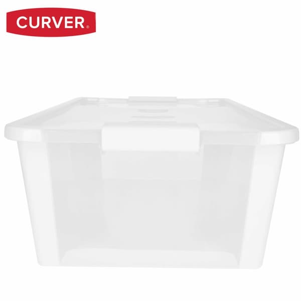 Oppbevaringsboks med Lokk Curver Hvit Plast 26 L 55 x 19 x 35 cm (7 enheter)