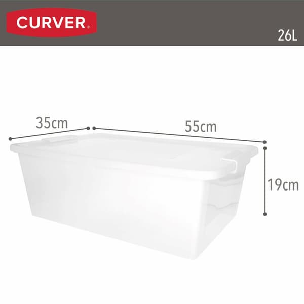 Oppbevaringsboks med Lokk Curver Hvit Plast 26 L 55 x 19 x 35 cm (7 enheter)