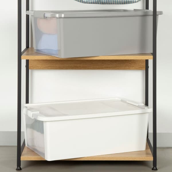 Oppbevaringsboks med Lokk Curver Hvit Plast 26 L 55 x 19 x 35 cm (7 enheter)