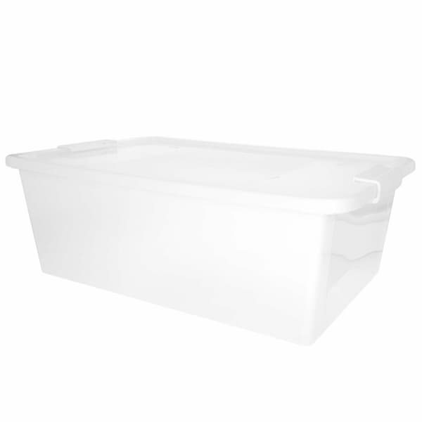 Oppbevaringsboks med Lokk Curver Hvit Plast 26 L 55 x 19 x 35 cm (7 enheter)