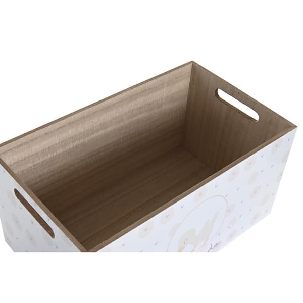 Förvaringslåda DKD Home Decor Blå Rosa Trä MDF 36 x 21 x 18 cm (2 antal)