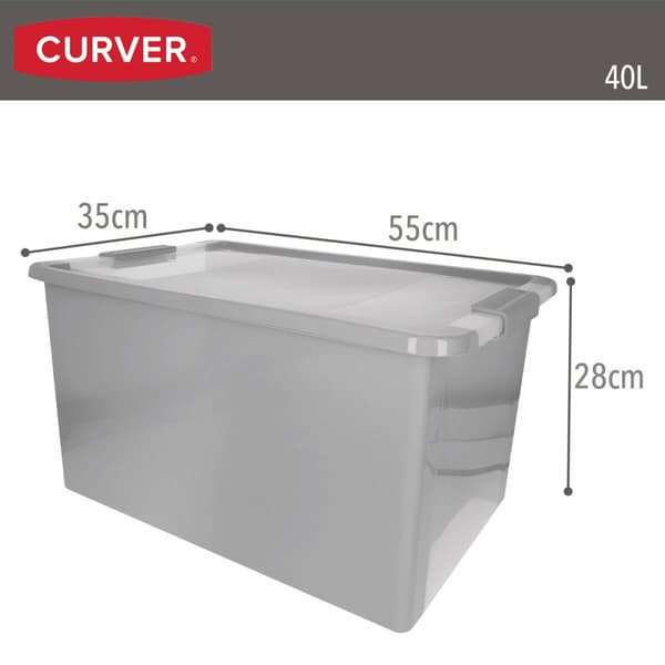 Opbevaringsboks Curver Grå Plastik 40 L 55 x 28 x 35 cm (5 enheder)