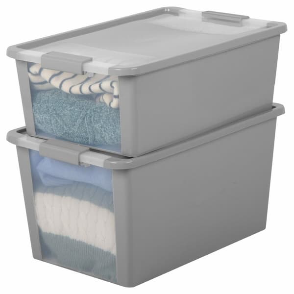 Opbevaringsboks Curver Grå Plastik 26 L 55 x 19 x 35 cm (7 enheder)