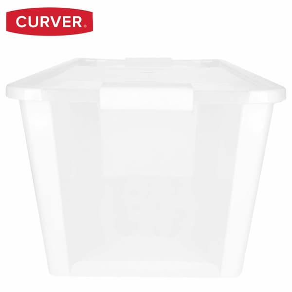 Opbevaringsboks med låg Curver Hvid Plastik 40 L 55 x 28 x 35 cm (5 enheder)